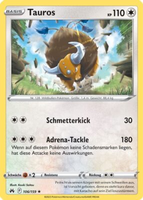 106_Tauros_Zenit_der_Könige_Pokémon_Karte