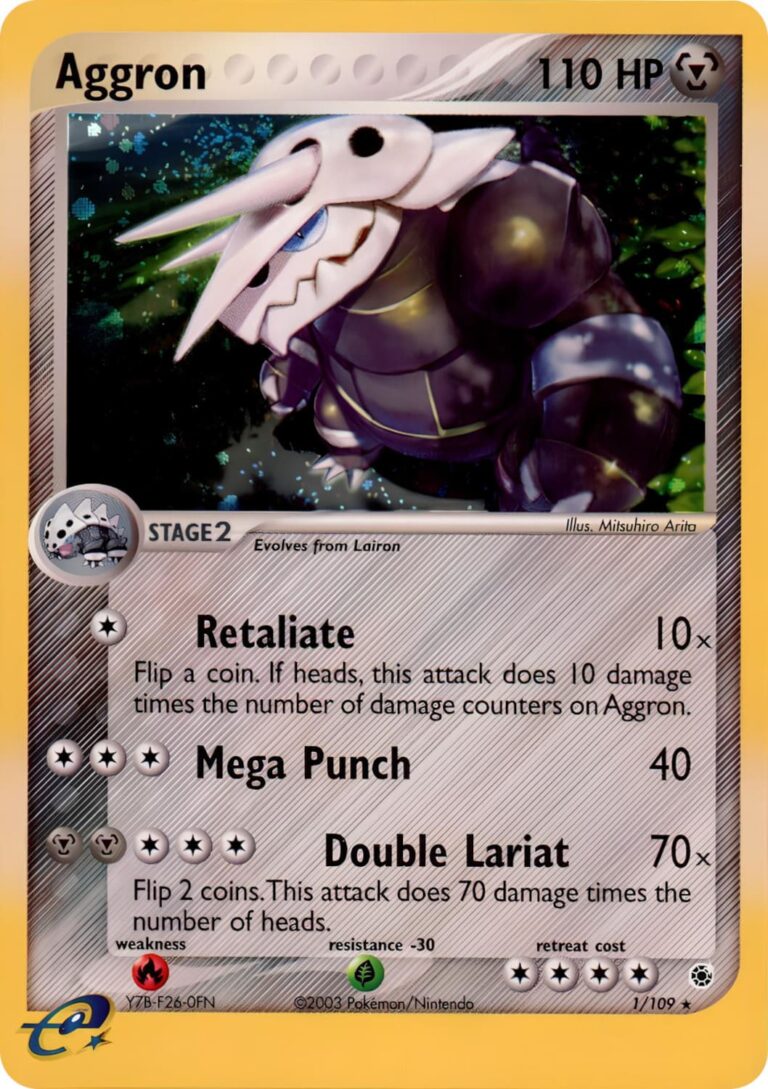Aggron-Stolloss-1-109-EX-Ruby-Sapphire-Rubin-Saphir-Holo-Pokémon-Karte-Englisch