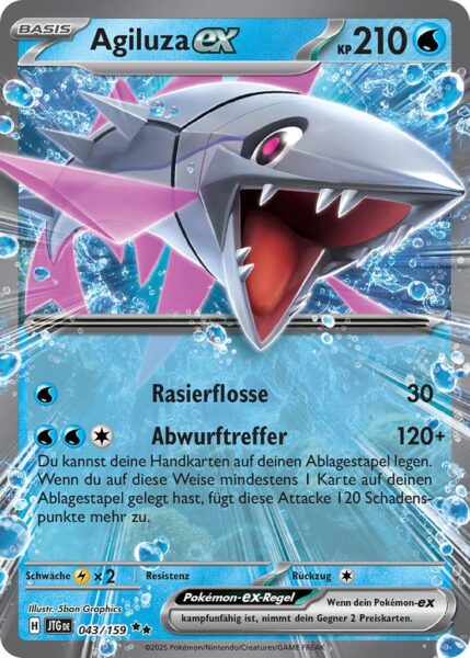 Agiluza-ex-JTG-DE-043-159-Karmesin-Purpur-Reisegefährten-Pokémon-Karte-Deutsch