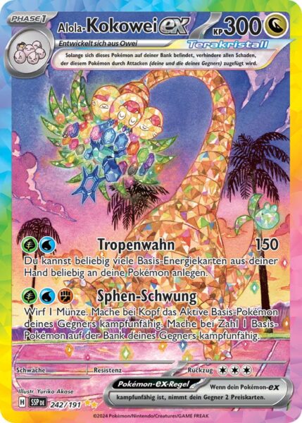 Alola-Kokowei-ex-242-191-SSP-DE-Karmesin-Purpur-Stürmische-Funken-Special-Illustration-Rare-Pokémon-Karte-Deutsch-TCG