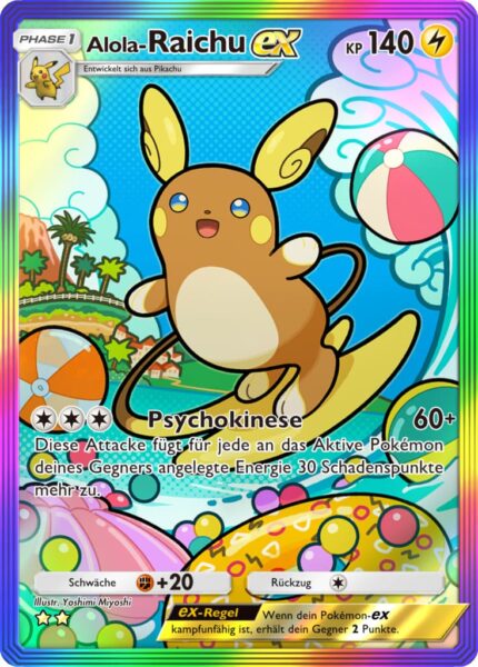 Alola-Raichu-ex-A3-Hüter-des-Firmaments-Pokémon-TCG-Sammelkartenspiel-Pocket-Rainbow-Illustration-Rare-Karte
