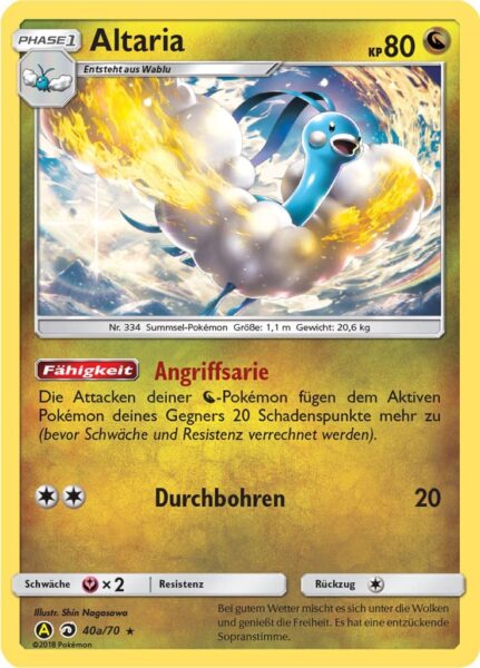 Altaria-40a-70-Majestät-der-Drachen-Pokémon-Karte-Deutsch-TCG-Sammelkartenspiel