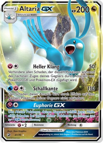 Altaria-GX-41-70-Majestät-der-Drachen-Pokémon-Karte-Deutsch-TCG-Sammelkartenspiel