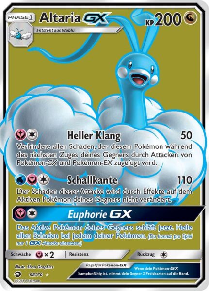Altaria-GX-68-70-Majestät-der-Drachen-Full-Art-Pokémon-Karte-Deutsch-TCG-Sammelkartenspiel
