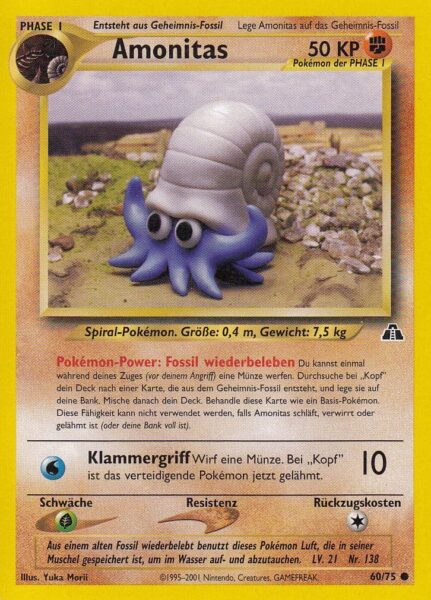 Amonitas_60-75_Neo-Entdeckung-Discovery_Pokémon-Karte_Deutsch