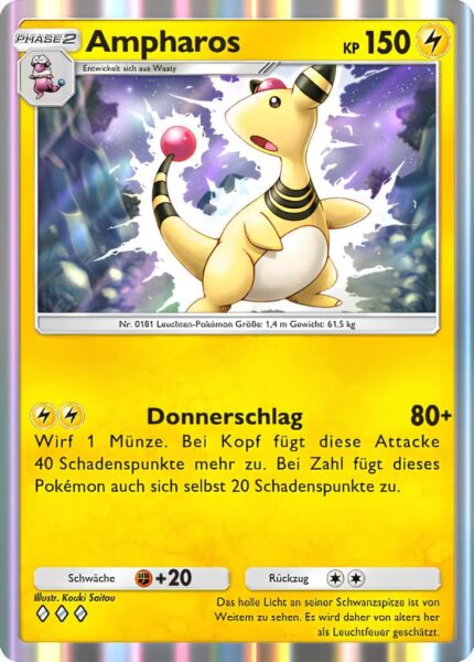 Ampharos-069-161-Weisheit-von-Meer-und-Himmel-A4-Pokémon-TCG-Sammelkartenspiel-Pocket-Karte