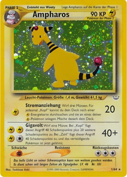 Ampharos-1-64-Neo-Revelation-Holo-Pokémon-Karte-Deutsch