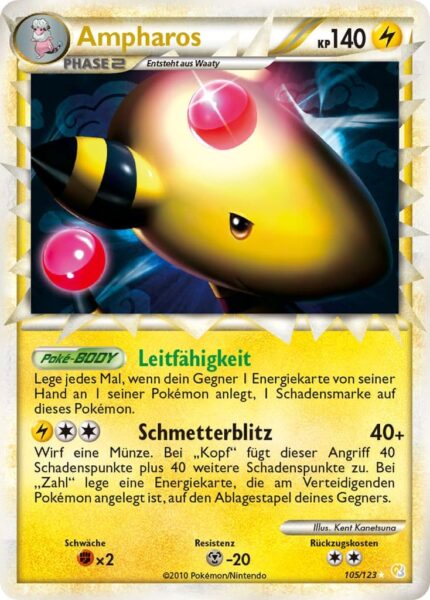 Ampharos-Prime-Primus-105-123-Heartgold-Soulsilver-Pokémon-Karte-Deutsch-TCG