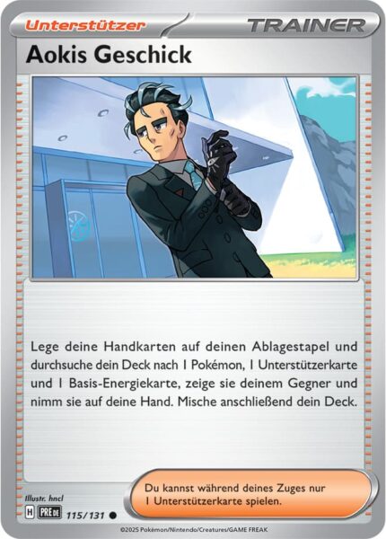 Aokis-Geschick-115-131-Prismatische-Entwicklungen-Pokémon-Karte-Deutsch-Karmesin-Purpur-TCG-Sammelkartenspiel