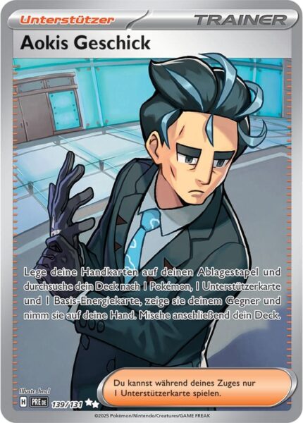 Aokis-Geschick-139-131-Prismatische-Entwicklungen-Secret-Rare-Full-Art-Pokémon-Karte-Deutsch-Karmesin-Purpur-TCG-Sammelkartenspiel