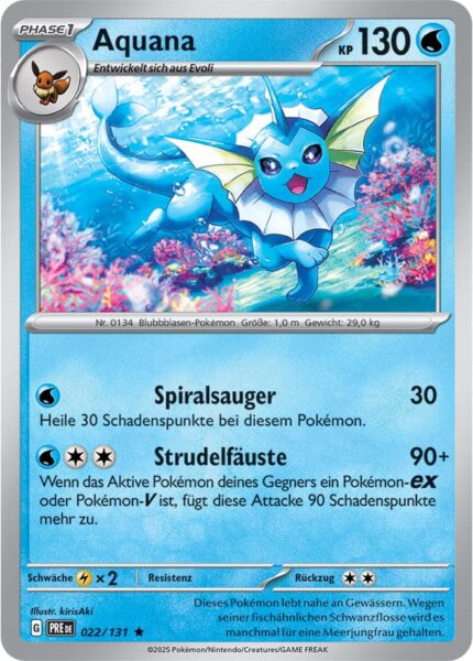 Aquana-022-131-Prismatische-Entwicklungen-Pokémon-Karte-Deutsch-Karmesin-Purpur-TCG-Sammelkartenspiel