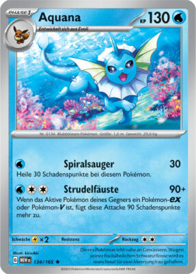 Aquana-134-165-Pokémon-Karmesin-Purpur-151-MEW-DE-Pokémon-Karte-Karten-Deutsch