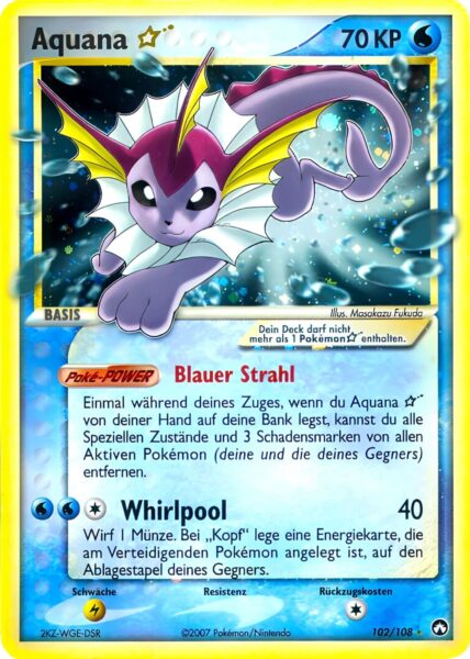 Aquana-Goldstar-102-108-EX-Power-Keepers-Pokémon-Karte-Deutsch
