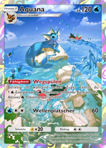 Aquana-Pokémon-TCG-Sammelkartenspiel-Pocket-Mysteriöse-Insel-Full-Art-Karte-A1a