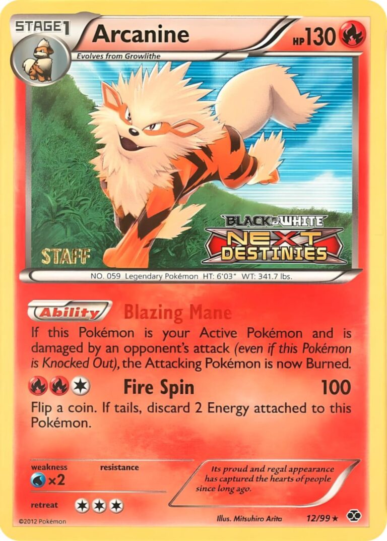 Arcanine-Arkani-12-99-Next-Destinies-Prerelease-Staff-Promo-Pokémon-Karte-Englisch