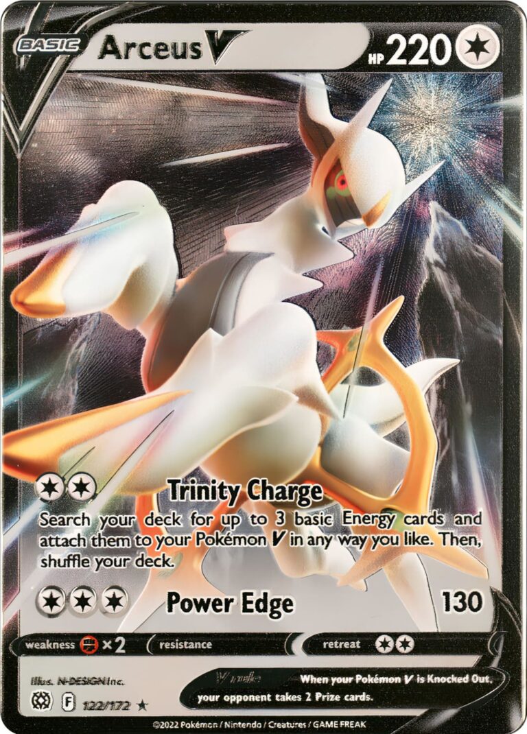 Arceus-V-122-172-Pokémon-Metallkarte-Metal-Card-Promo-Karte-TCG-Sammelkartenpiel