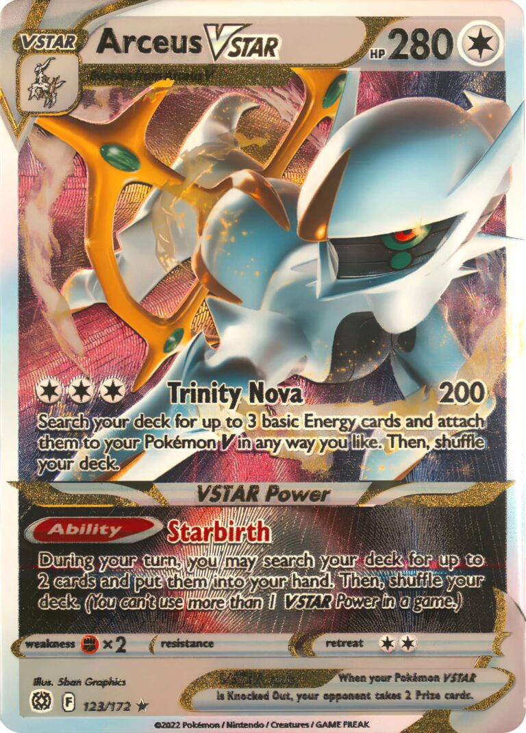 Arceus-VSTAR-123-172-Pokémon-Metallkarte-Metal-Card-Promo-Karte-TCG-Sammelkartenpiel