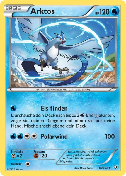 Arktos-16-108-XY-Drachenleuchten-Pokémon-Karte-Deutsch-TCG-Sammelkartenspiel