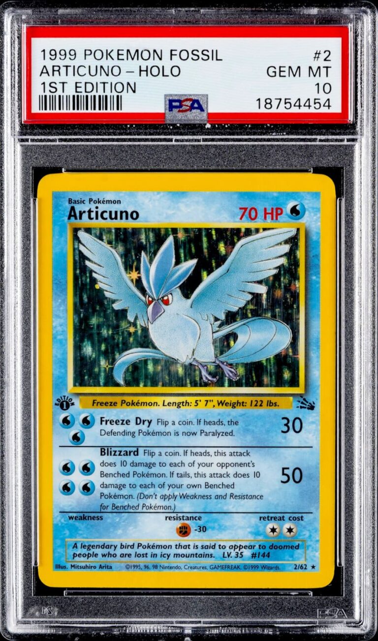 Articuno-Arktos-2-62-Fossil-1st-Edition-Pokémon-Karte-PSA-10-Englisch
