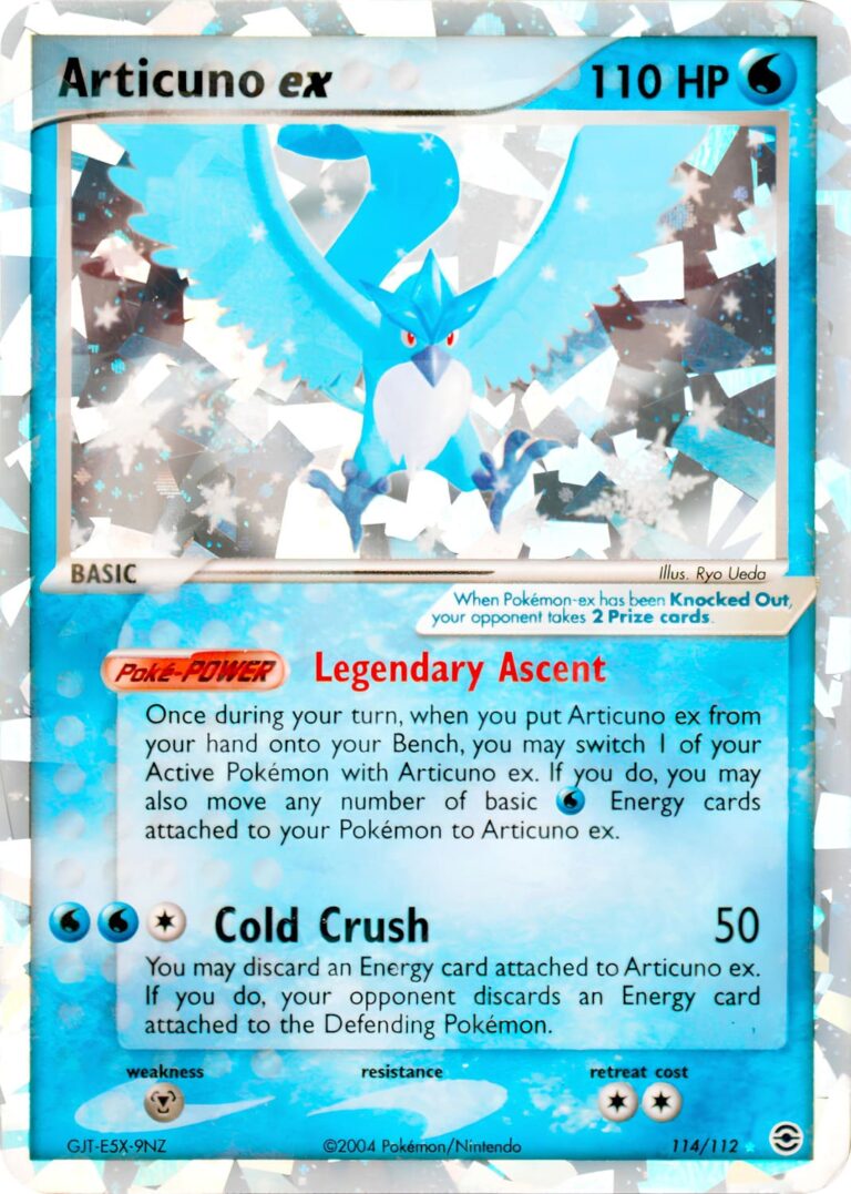 Articuno-Arktos-ex-114-112-EX-Fire-Red-Leaf-Green-Feuerrot-Blattgrün-Secret-Rare-Holo-Pokemon-Karte-Englisch-2004