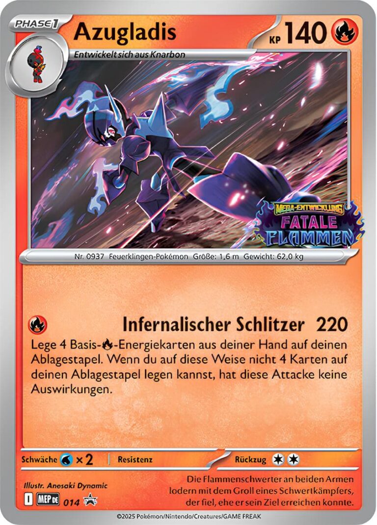 Azugladis-MEP-DE-014-Fatale-Flammen-Prerelease-Pokémon-Karte-Deutsch
