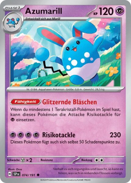 Azumarill-074-191-SSP-DE-Karmesin-Purpur-Stürmische-Funken-Pokémon-Karte-Deutsch-TCG