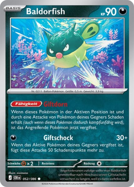 Baldorfish-052-086-Wachsendes-Chaos-Pokémon-Karte-Deutsch