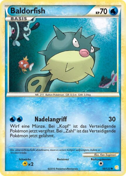 Baldorfish-50-123-Heartgold-Soulsilver-Pokémon-Karte-Deutsch
