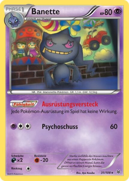 Banette-31-108-XY-Drachenleuchten-Pokémon-Karte-Deutsch-TCG-Sammelkartenspiel