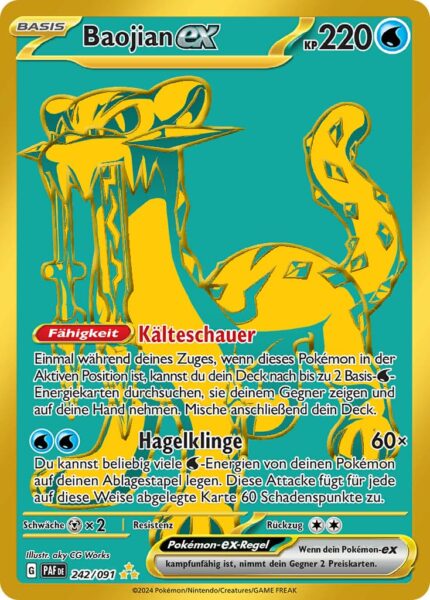 Baojian-ex-242-091-Paldeas-Schicksale-Shiny-Gold-Schillernde-Full-Art-Hyper-Rare-Pokémon-Karte