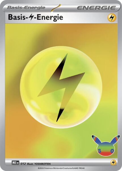 Basis-Elektro-Energie-MEE-012-Yoshirotten-30-Jahre-30th-Celebration-Pokémon-Karte-Deutsch