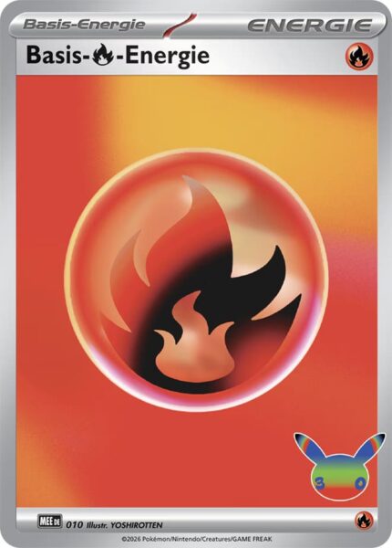 Basis-Feuer-Energie-MEE-010-Yoshirotten-30-Jahre-30th-Celebration-Pokémon-Karte-Deutsch