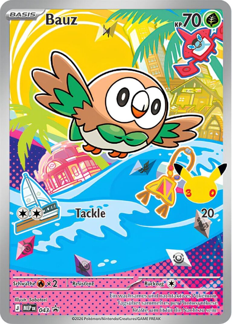 Bauz-MEP-043-Promo-Pokémon-Karte-30.-Jubiläum-30th-Anniversary-Erste-Partner-Kollektion