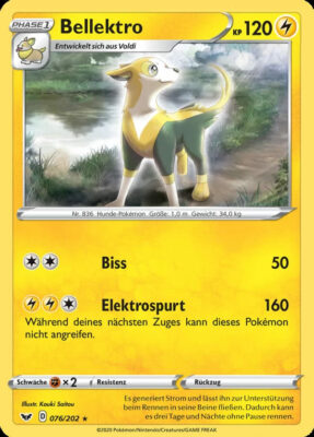 Bellektro-076-Schwert-Schild-Pokémon-Karte