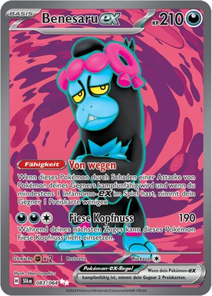 Benesaru-ex_083-064_SFA-DE_Nebel-der-Sagen_Full-Art-Pokémon-Karte_Deutsch-TCG-Sammelkartenspiel_Karmesin-Purpur