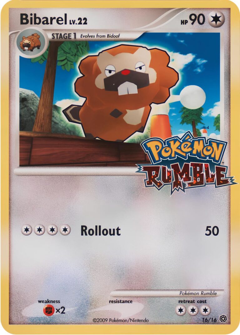 Bibarel-Bidifas-16-16-Pokémon-Rumble-Karte-Holo-TCG-Sammelkartenspiel-2009