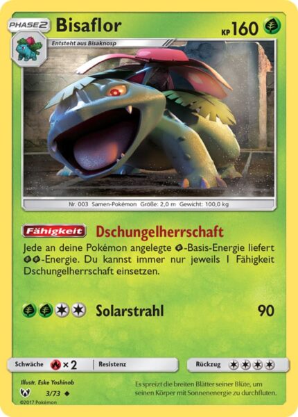 Bisaflor-3-73-Schimmernde-Legenden-Pokémon-Karte-Deutsch-TCG-Sammelkartenspiel