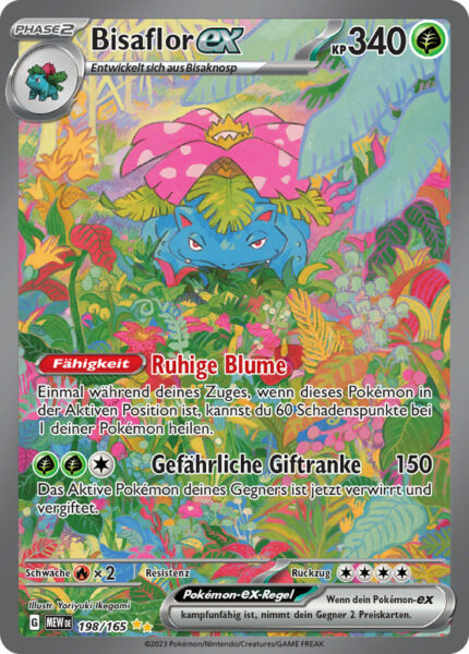 Bisaflor-ex-198-165-MEW-DE-Pokémon-151-Special-Illustration-Rare-Karte-Karmesin-Purpur-TCG-Sammelkartenspiel-Deutsch