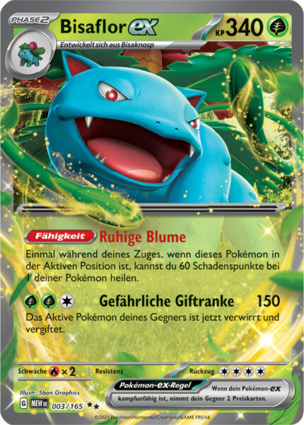 Bisaflor-ex_003-165-Pokémon-Karmesin-Purpur-151-MEW-DE-Pokémon-Karte-Karten-Deutsch