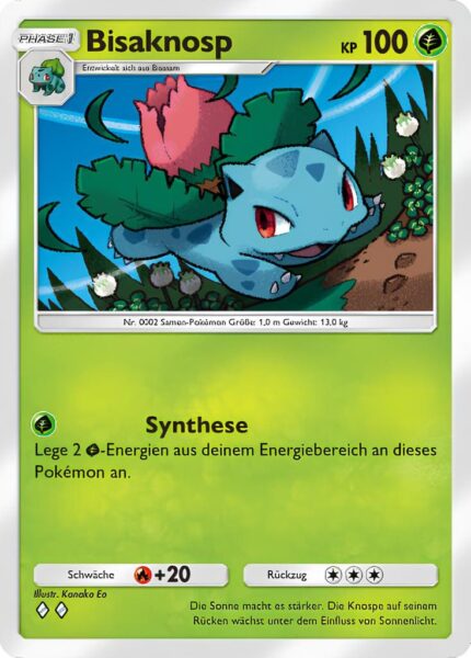Bisaknosp-002-069-B1a-Feuerrote-Flammen-Pokémon-Karte-Deutsch-neu