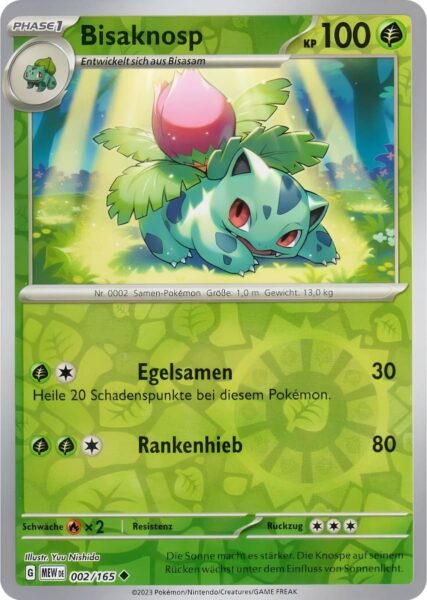 Bisaknosp-002-165-Reverse-Holo-Pokémon-Karte-Karmesin-Purpur-151