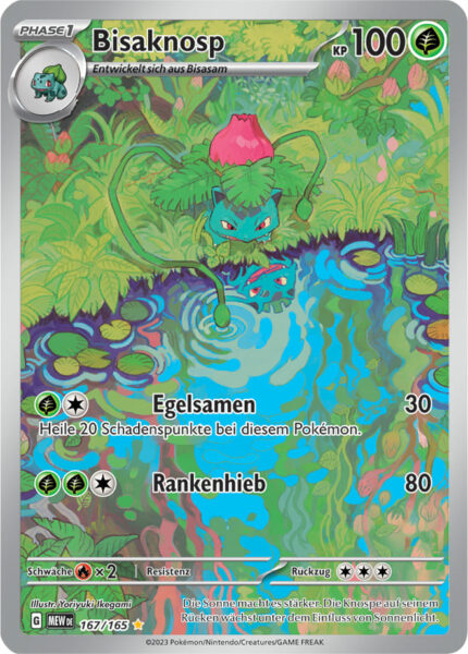 Bisaknosp-167-165-Pokémon-Karmesin-Purpur-151-MEW-DE-Illustration-Rare-Full-Art-Pokémon-Karte-Karten-Deutsch