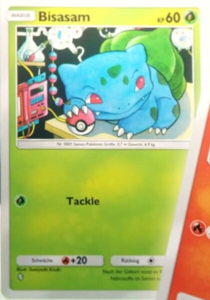 Bisasam-B1a-Feuerrote-Flammen-Pokémon-Karte-Deutsch-neu