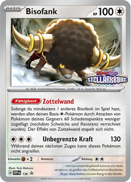 Bisofank-SVP-DE-136-Stellarkrone-Prerelease-Promo-Pokémon-Karte-Deutsch-TCG-Sammelkartenspiel