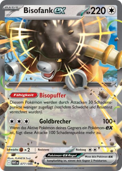 Bisofank-ex-077-086-WHT-DE-Weiße-Flammen-Pokémon-Karte-Karmesin-Purpur-Deutsch