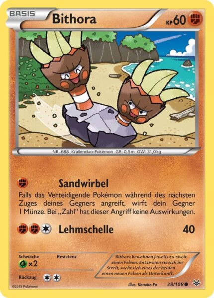 Bithora-38-108-XY-Drachenleuchten-Pokémon-Karte-Deutsch-TCG-Sammelkartenspiel