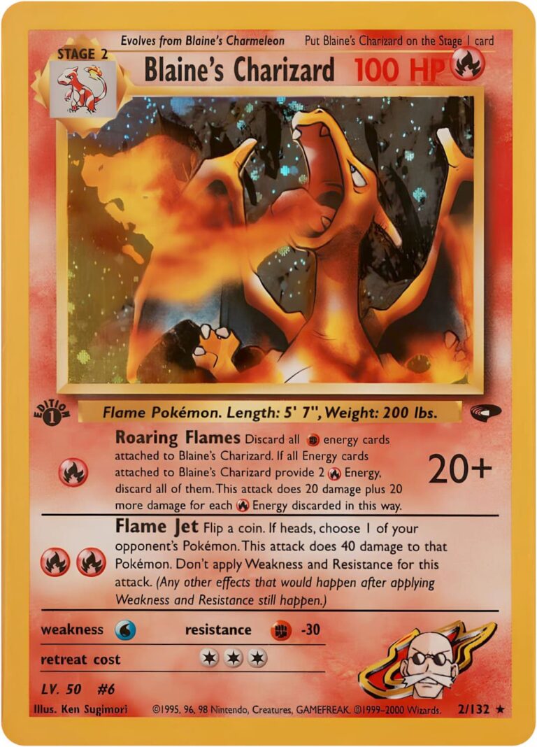 Blaines-Charizard-2-132-Gym-Challenge-First-Edition-POkémon-Karte-Englisch-TCG-2000