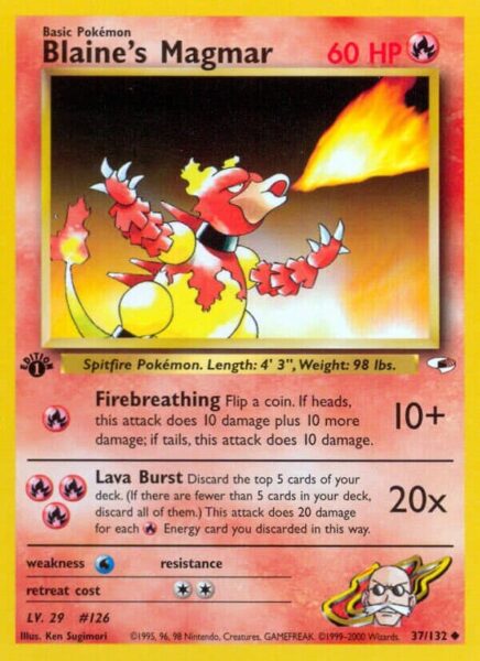 Blaines-Magmar-37-132-Gym-Heroes-Pokémon-Karte-Englisch-TCG-Sammelkartenspiel-2000