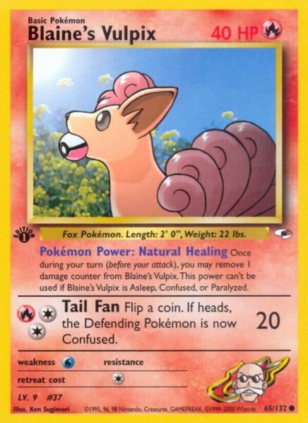 Blaines-Vulpix-65-132-Gym-Heroes-Pokémon-Karte-Englisch-TCG-Sammelkartenspiel-2000