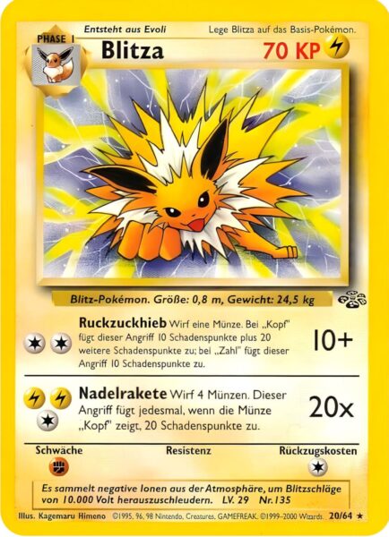 Blitza-20-64-Dschungel-Pokemon-Karte-Deutsch-1999